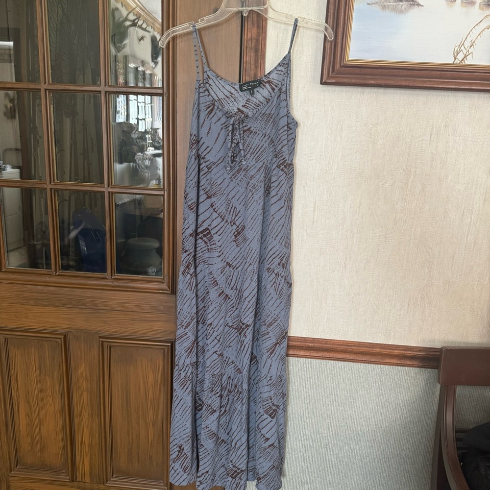 Final Touch Blue and Brown Maxi Dress